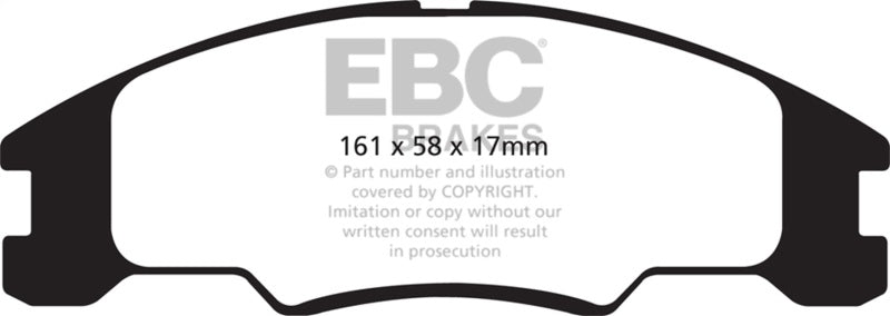 EBC 10-11 Ford Focus 1.6 Greenstuff Front Brake Pads - DP21822 for 2008-2011 Ford Focus - angle view