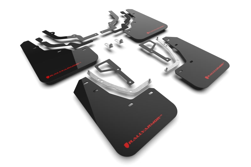 Rally Armor 2025 Hyundai Ioniq 5 N Black Mud Flap w/ Red Logo - MF117-UR-BLK-RD