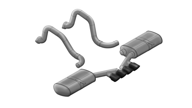 Corsa 1997-2004 Chevrolet Corvette C5 Z06 5.7L V8 Black Sport Axle-Back Exhaust - 14139BLK