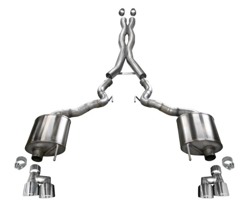 Corsa 2018-2023 Ford Mustang GT Convertible Sport Cat-Back Exhaust w/ 4in Tips - 21047