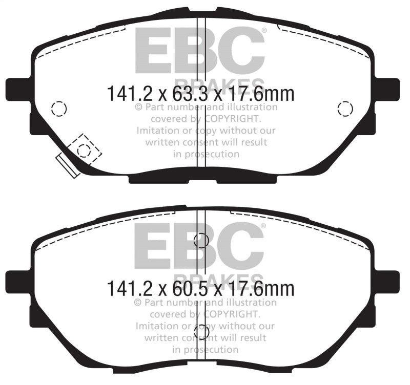 EBC 2017+ Toyota C-HR 2.0L Yellowstuff Front Brake Pads - DP42368R