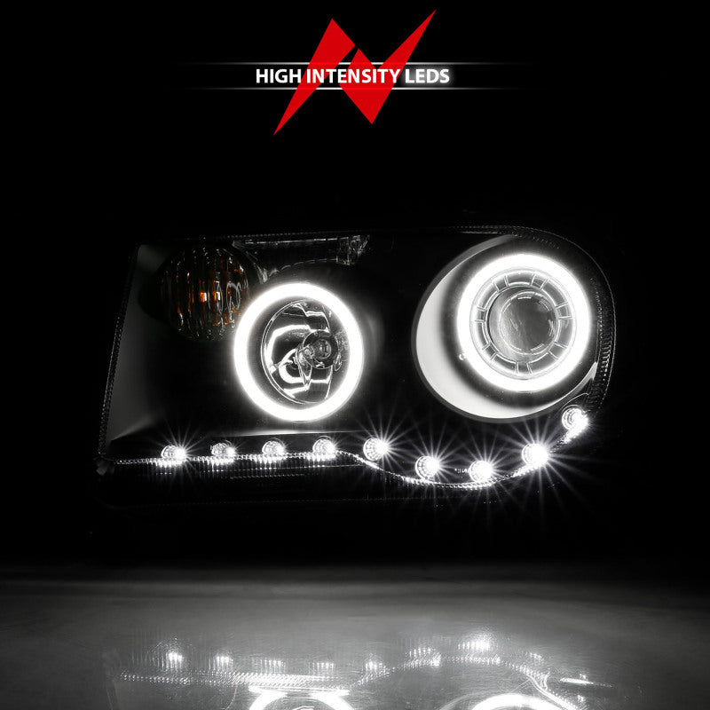 ANZO 2005-2010 Chrysler 300C Projector Headlights w/ Halo Black (CCFL) G2 - 121251