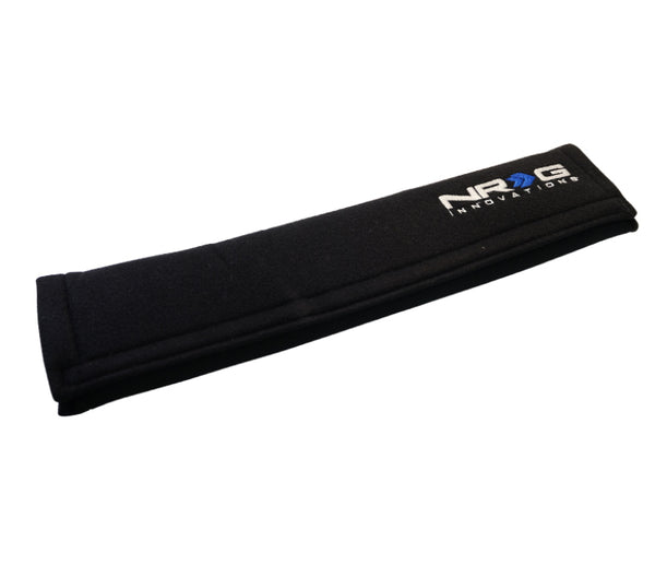 NRG Seat Belt Pads 3.5in. W x 17.3in. L (Black) Long - 1pc - SBP-35BK - front view