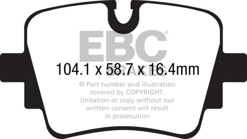 EBC 13+ Jaguar F-Type (Cast Iron Rotors Only) 3.0 Supercharged (340) Yellowstuff Rear Brake Pads - DP42190R for 2014-2023 Jag