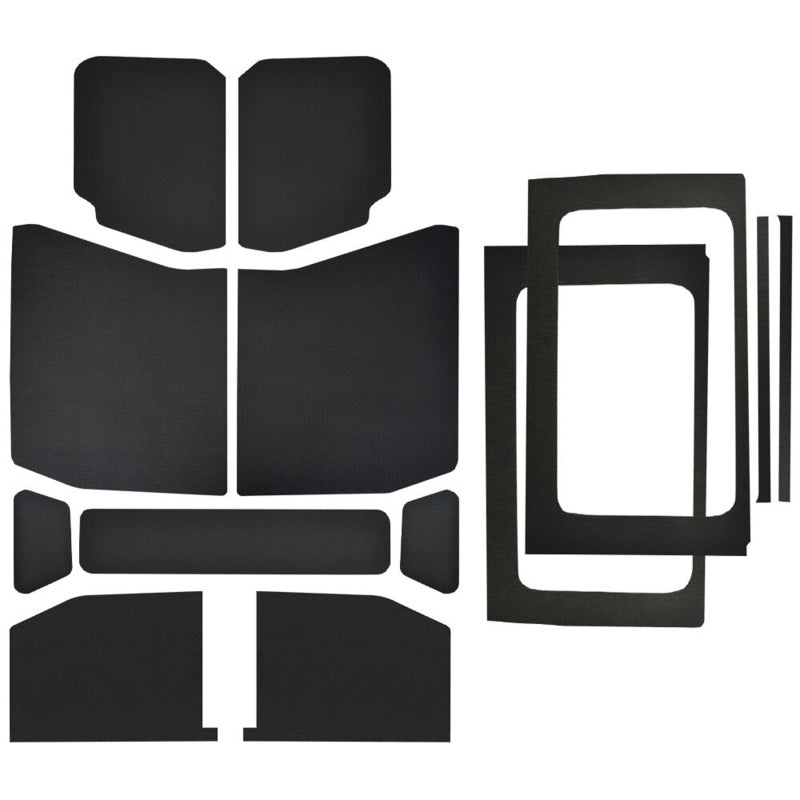 DEI 18-23 Jeep Wrangler JL 4-Door Boom Mat Complete Headliner Kit - 13 Piece - Black Leather Look - 50182