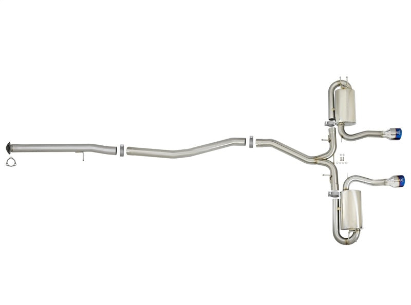 aFe Takeda 3in 304 SS Cat-Back Exhaust System w/ Blue Tips 2017+ Honda Civic Si 4Dr I4 1.5L (t) - 49-36621-L