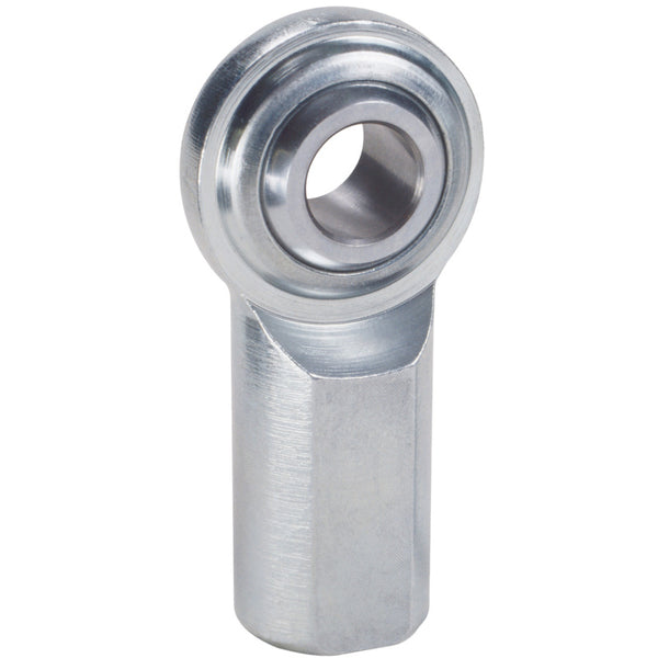 QA1 C Series 2-Pc Rod End - Female/Left Hand - .375in Bore x 3/8-24 - Carbon Steel - CFL6 by QA1 - front view