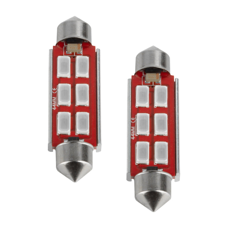 Oracle 44MM 6 LED 3-Chip Festoon Bulbs (Pair) - Red SEE WARRANTY - 5207-003