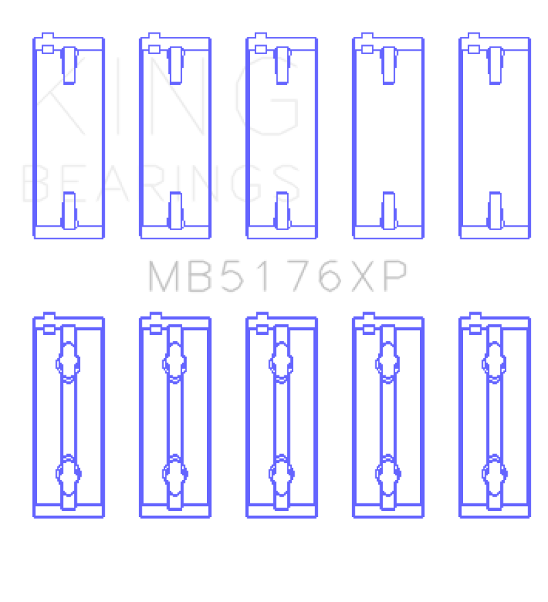 King Mitsubishi 4G91/4G92/4G93 16V (Size STD) XP - Series Performance Main Bearing Set - MB5176XP
