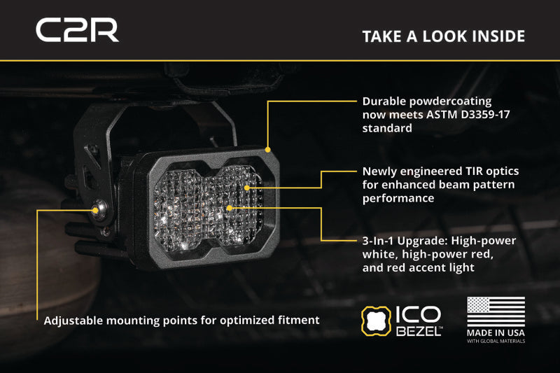 Diode Dynamics C2R White Flood Standard LED Pod (Pair) - DD8450P