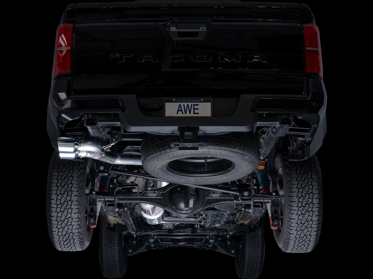 AWE Exhaust for 4th Gen Toyota Tacoma Dual Chrome Silver Tips - 3015-32254