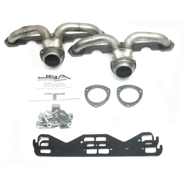 JBA 57-74 Chevrolet Corvette 265-400 SBC 1-5/8in Primary Raw 409 Tight Tuck Header - 1815S-1 for 1955-1974 Chevrolet Corvette