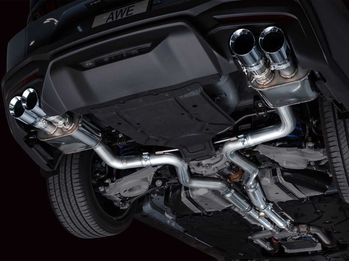 AWE 2024 Ford Mustang GT Fastback S650 RWD SwitchPath Catback Exhaust w/ Quad Chrome Silver Tips - 3025-42650