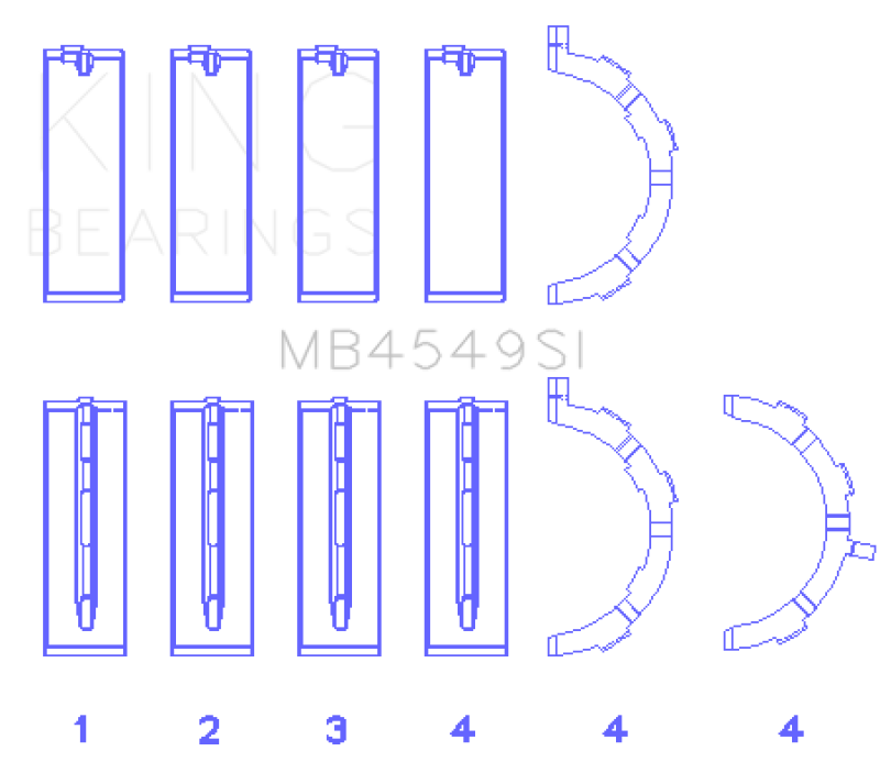 King Engine Bearings Ford Ecoboost 3.5L V6 (Size +0.75mm) Main Bearing Set - MB4549SI0.75