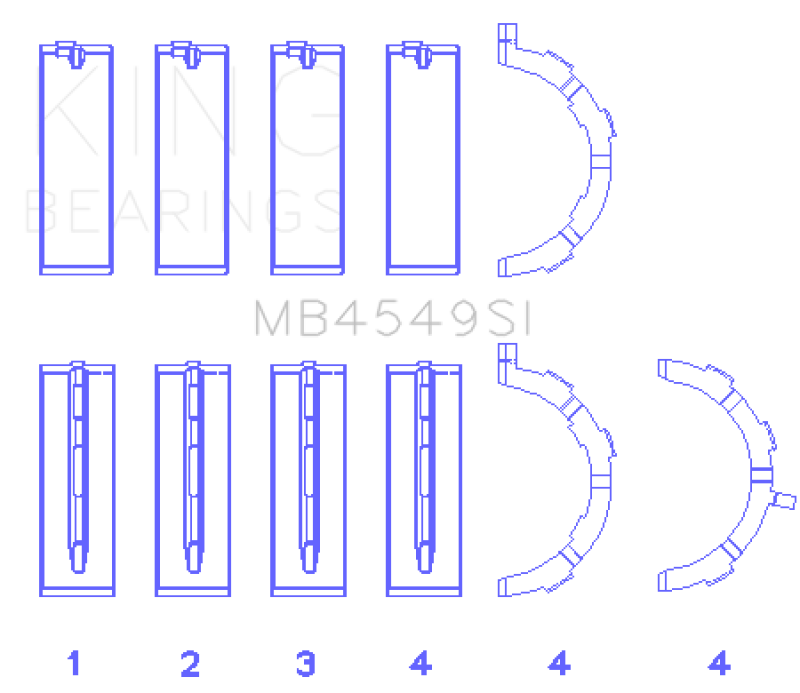King Ford EcoBoost 3.5L / 3.7L V6 (Size STD) Main Bearing Set - MB4549SI