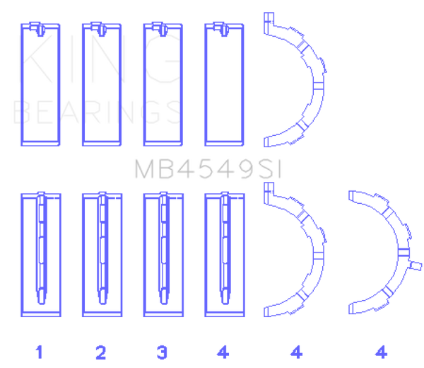 King Ford EcoBoost 3.5L / 3.7L V6 (Size STD) Main Bearing Set - MB4549SI