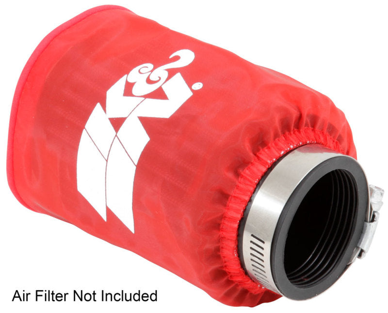 K&amp;N Drycharger Air Filter Wrap - Round Straight - Red Closed Top 3in Inside Dia x 4in Height - RU-1280DR