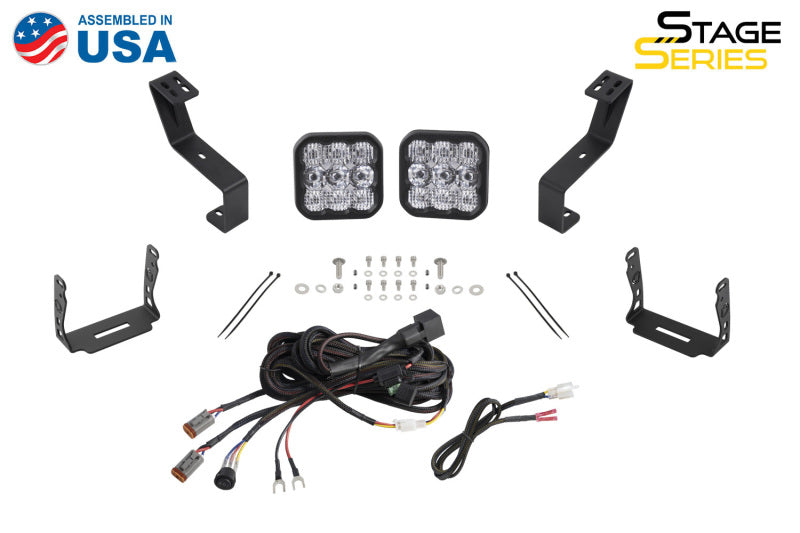 Diode Dynamics SS5 Bumper LED Pod Light Kit for 2019-Present Ram Sport - White Combo - DD7613