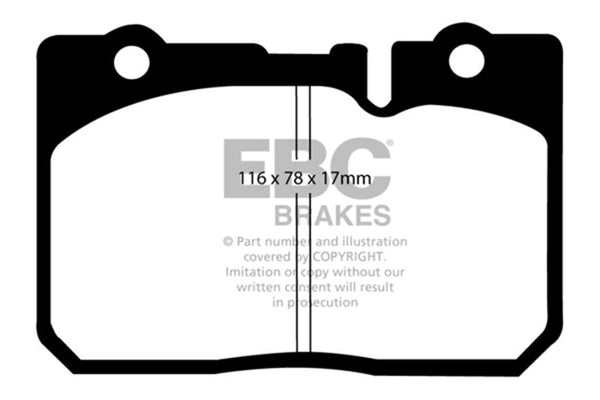 EBC 95-00 Lexus LS400 4.0 Yellowstuff Front Brake Pads - DP41154R for 1995-2000 Lexus LS - front view