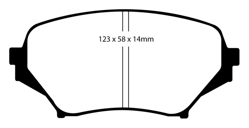 EBC 06-15 Mazda Miata MX5 2.0 Ultimax2 Front Brake Pads - UD1179 for 2006-2015 Mazda MX 5 Miata - front view