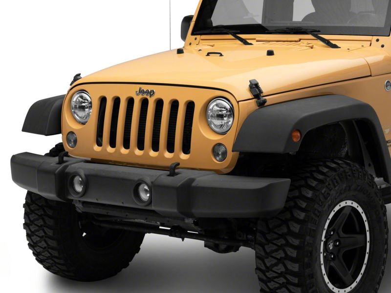 Raxiom 97-18 Jeep Wrangler TJ &amp; JK Axial 7-In LED Headlights w/ DRL- Chrome Housing (Clear Lens) - J155569
