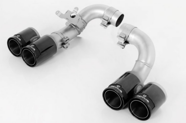 Remus 2012 BMW 3 Series F30/F31 Quad 84mm Black Chrome Straight w/Carbon Insert Tail Pipe Set - 086512 1684CB by Remus