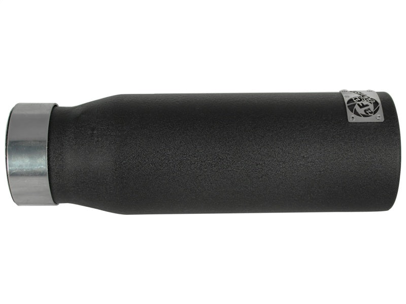 aFe MACHForce XP Exhausts Tips SS-304 EXH Tip 3in x 4Out x 12L Bolt-On (blk) - 49-92043-B