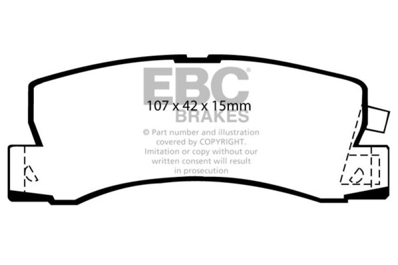 EBC 90-91 Lexus ES250 2.5 Ultimax2 Rear Brake Pads - UD325