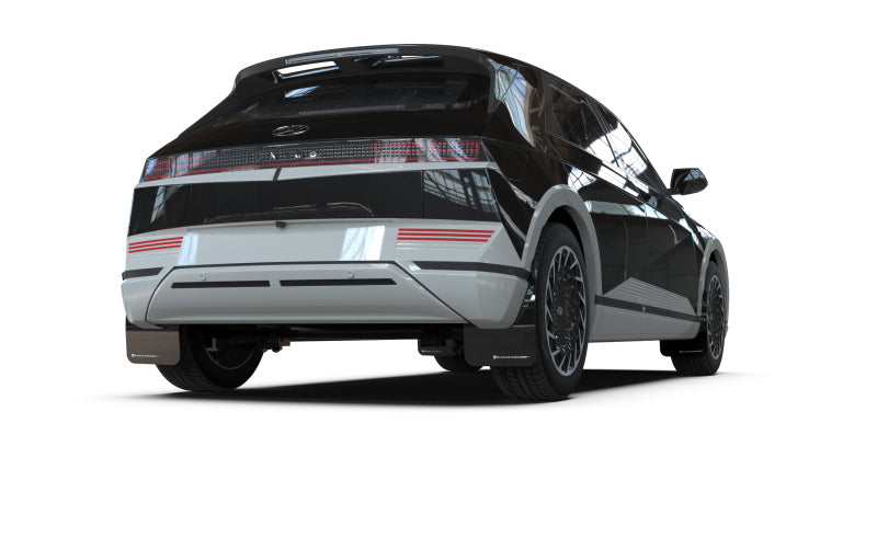 Rally Armor 22-24 Hyundai Ioniq 5 Black Mud Flap w/White Logo - MF87-UR-BLK-WH