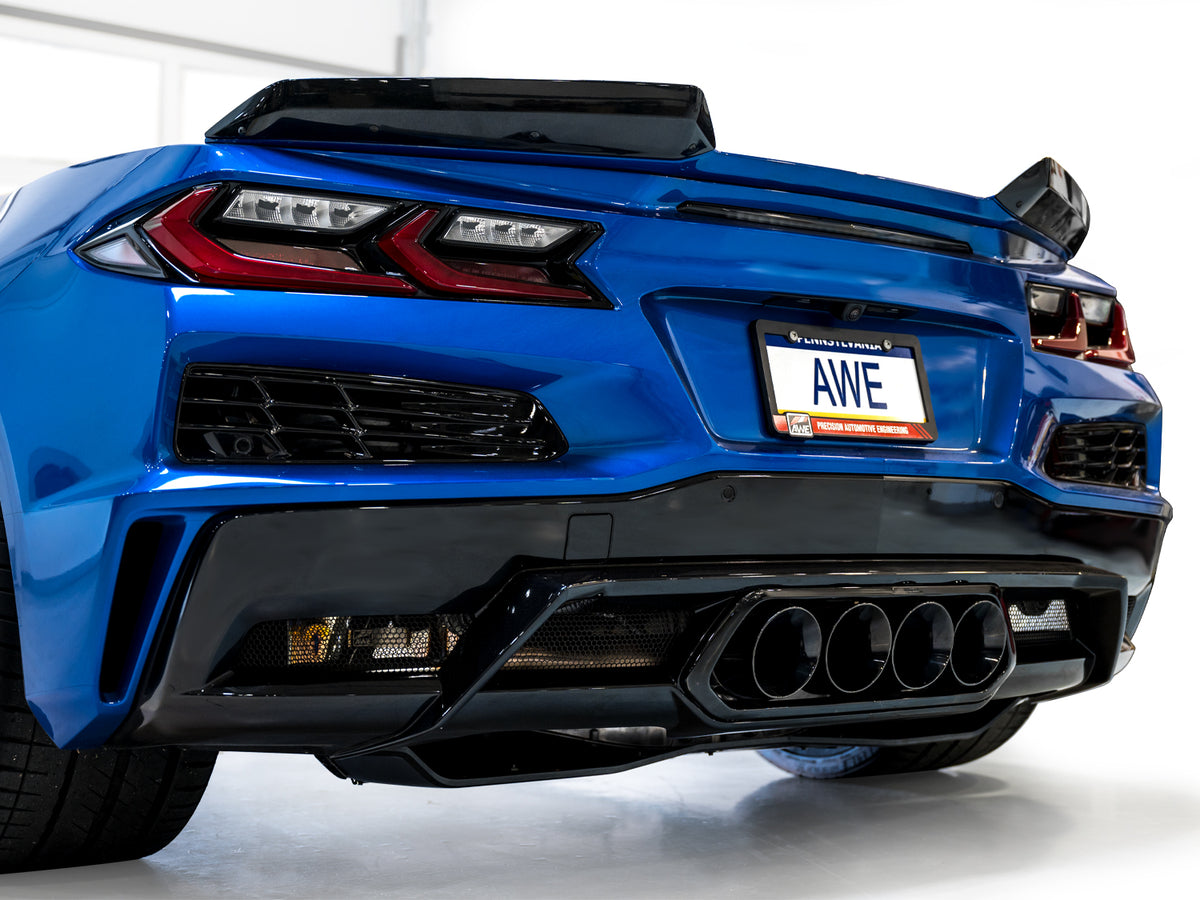 AWE 23+ C8 Corvette Z06 SwitchPath Cat-Back Exhaust - Diamond Black Tips - 3025-43906
