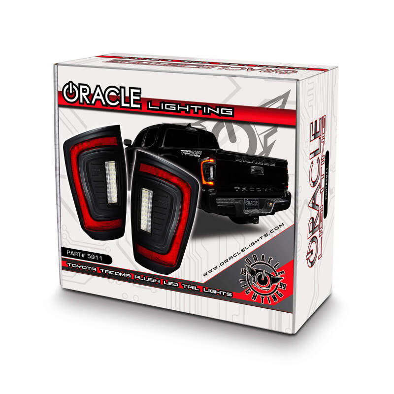 Oracle Lighting 16-23 Gen 3 Toyota Tacoma Black Series Flush Style LED Tail Lights SEE WARRANTY - 5911-504-T