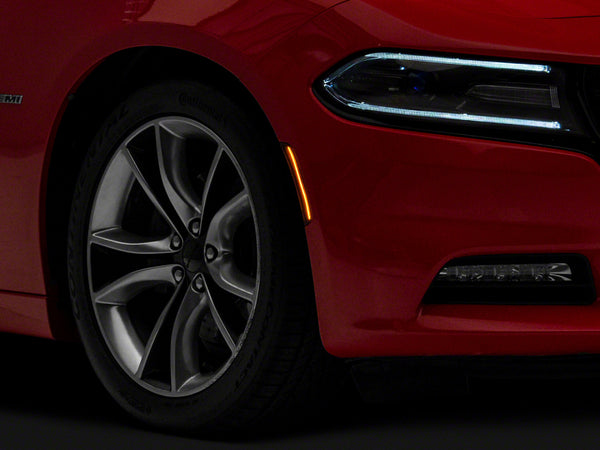 Raxiom 15-23 Dodge Charger Excluding Widebody Axial LED Side Marker Lights Front and Rear- Smoked - CR5949 for 2015-2023 Dodg