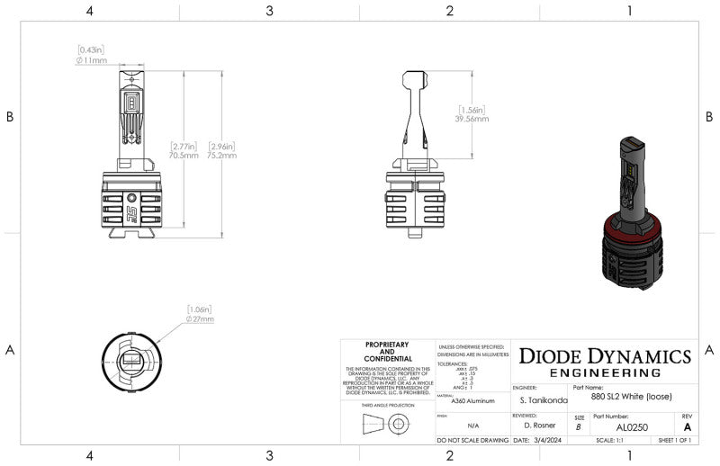 Diode Dynamics 880/881 White SL2 LED Bulb (one) - DD0475S
