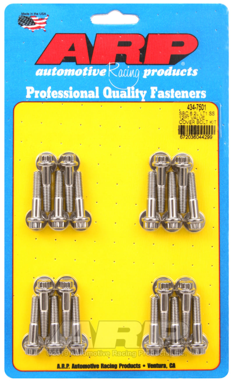 ARP Chevy LT1 6.2L Valve Cover 12pt Stainless Steel Bolt Kit - 434-7501