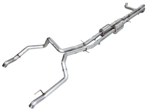 AWE 4th Gen GM 1500 6.2L Catback Split Rear Exit (w/ Bumper Cutouts) - OE Tips - 3015-31202