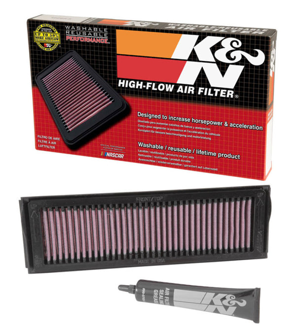 K&N 04-07 Kawasaki ZX10R Ninja Replacement Air Filter - KA-1004 for 2004-2007 Kawasaki ZX1000 Ninja ZX-10R - front view