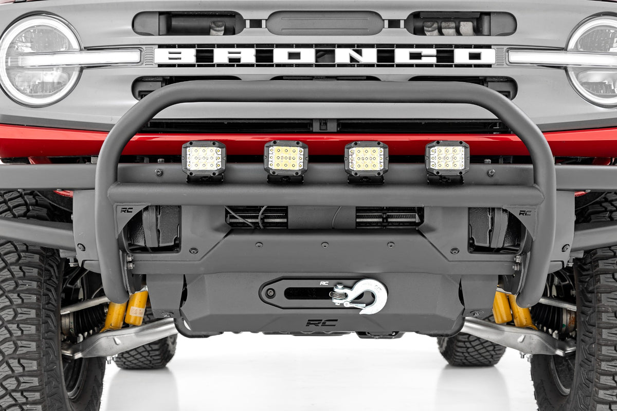 Rough Country - Nudge Bar - 4 Inch Round Led (x4) - OE Modular Steel - Ford Bronco 4WD (21-25) - 51104 for 2021-2023 Ford Bro