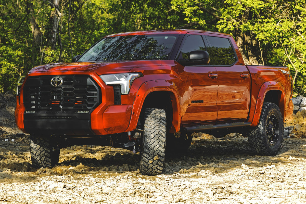 Rough Country - Fender Flares - Defender - Gloss Black - Toyota Tundra 2WD/4WD (2022-2025) - A-T02224-RCGB for 2022-2024 Toyo