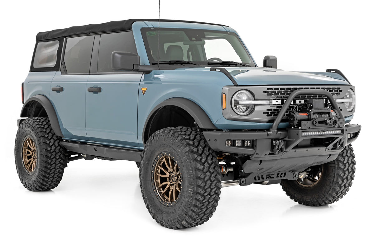 Rough Country - High Winch Mount - All Models - 20 Inch Black Single Row LED - DRL - Ford Bronco (21-25) - 51068 for 2021-202