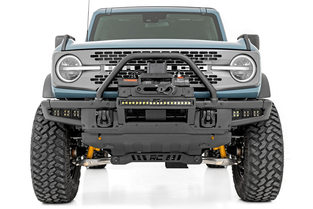 Rough Country - High Winch Mount - All Models - 12000S - 20 Inch Black Single Row LED - Ford Bronco (21-25) - 51099 for 2021-