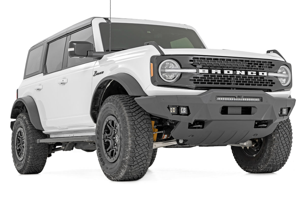 Rough Country - Front Bumper - Modular - Full Wings - Amber DRL - Ford Bronco 4WD (2021-2025) - 51075 for 2021-2023 Ford Bron