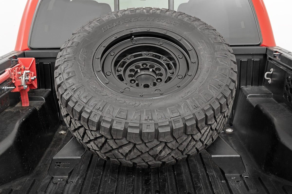 Bed Mount Spare Tire Carrier | Universal (5x5.5 6x5.5 6x135 &amp; 5x5.0 Bolt Patterns)