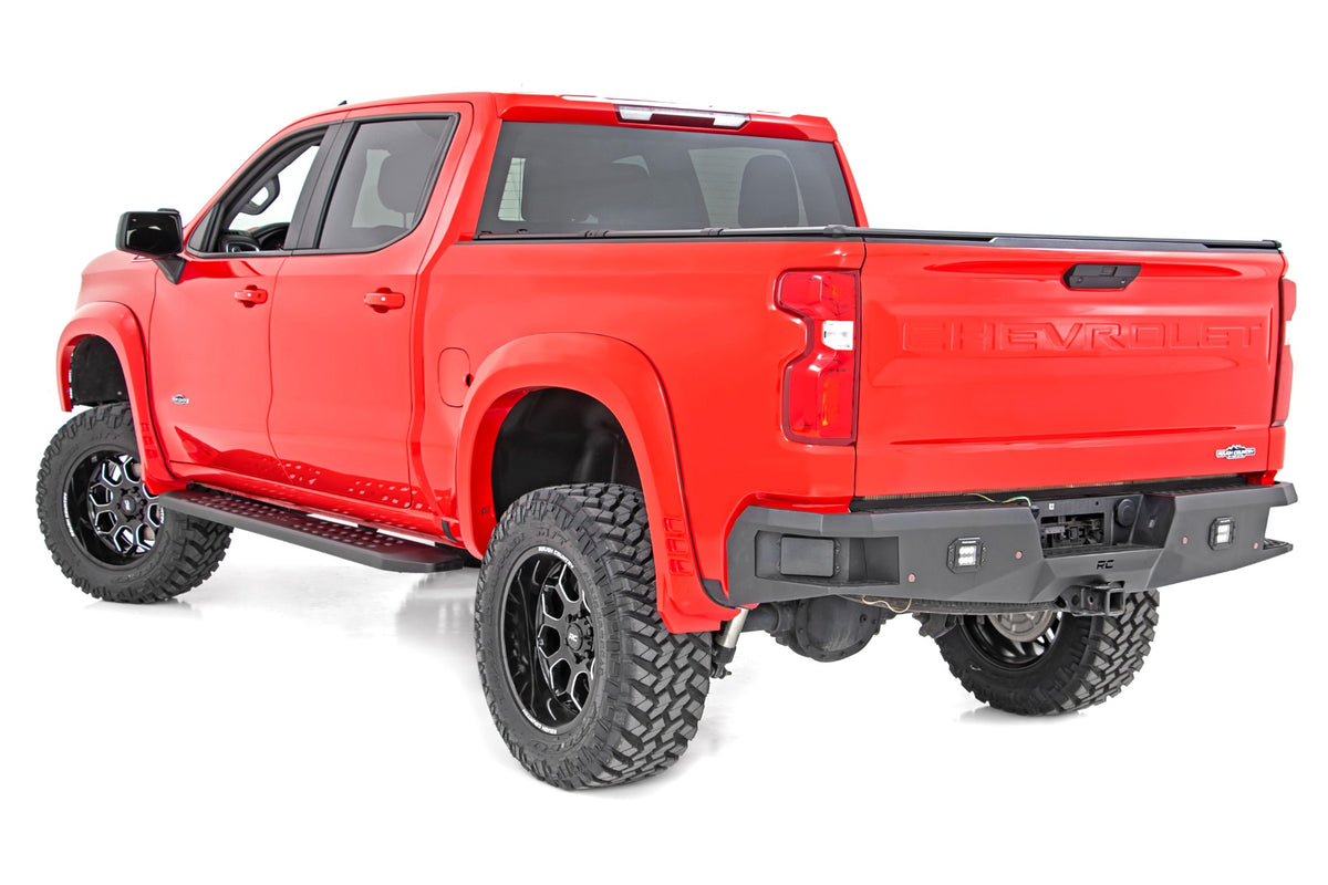 Rough Country - RPT2 Running Boards - Crew Cab - Black - Chevy/GMC 1500/2500HD/3500HD (19-25 & Classic) - 44002 for 2019-2024