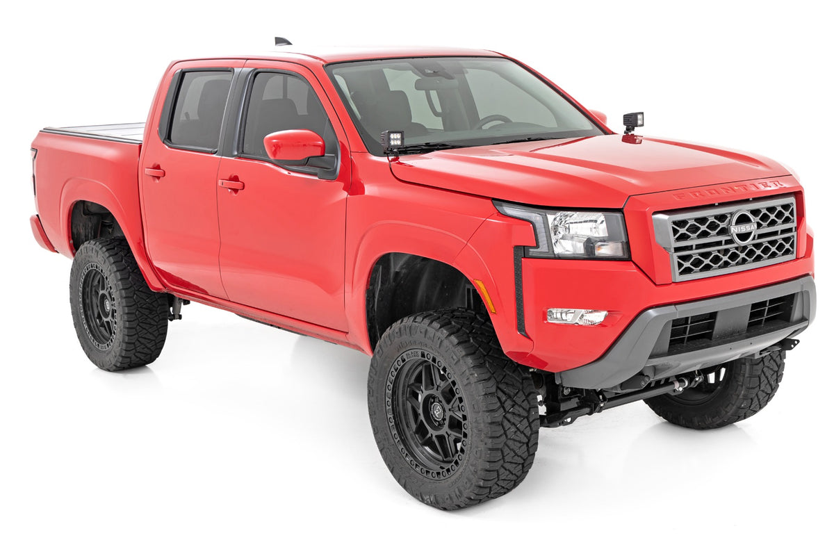 LED Light Kit | Ditch Mount | 2&quot; Black Pair | Flood | Nissan Frontier (22-24)