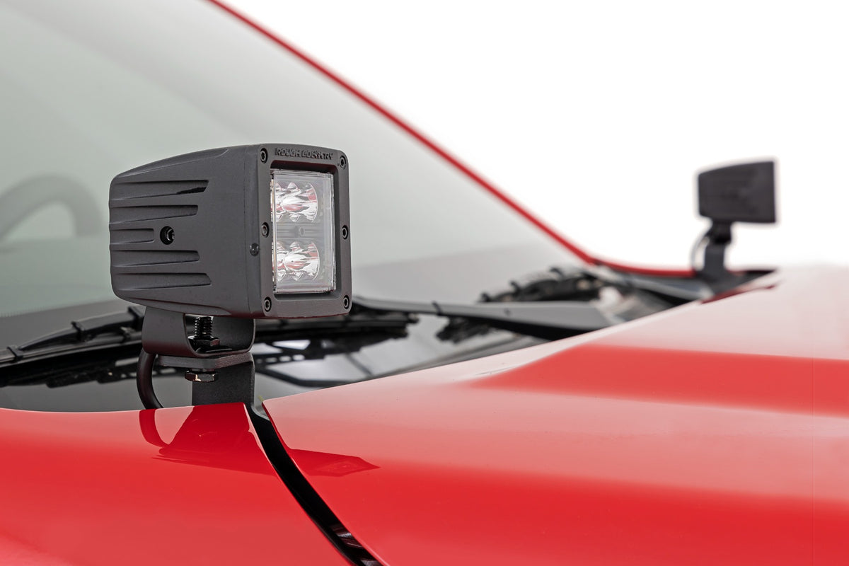 LED Light Kit | Ditch Mount | 2&quot; Black Pair | Flood | Nissan Frontier (22-24)