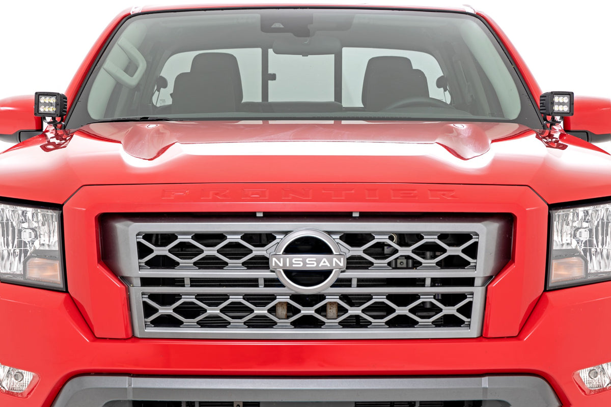 LED Light Kit | Ditch Mount | 2&quot; Black Pair | Flood | Nissan Frontier (22-24)