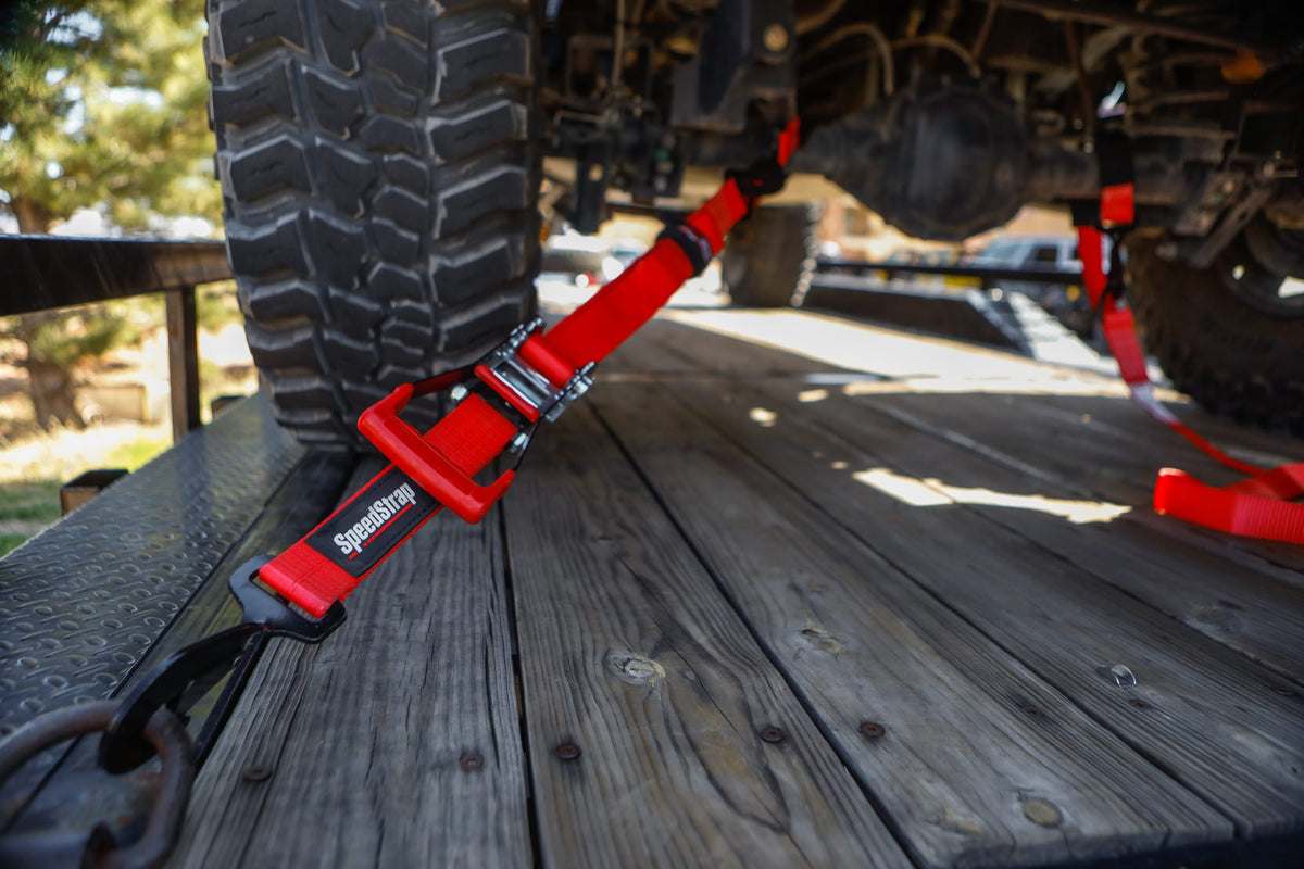 SpeedStrap 2In x 10Ft Ratchet Tie Down w/ Twisted Snap Hooks - Red - 26013