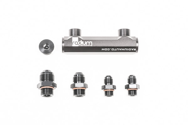 Radium Engineering Universal 4-Port Manifold - Black W/ Logo - 20-0062