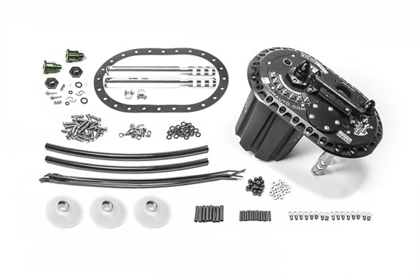 Radium Engineering FCST-X Brushless Ti Automotive E5LM Fuel Cell Surge Tank (Pumps NOT Included) - 20-1993-00 - rear view