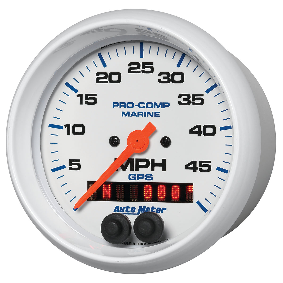 Autometer Marine White 3 3/8in 50MPH GPS Speedometer Gauge - 200635